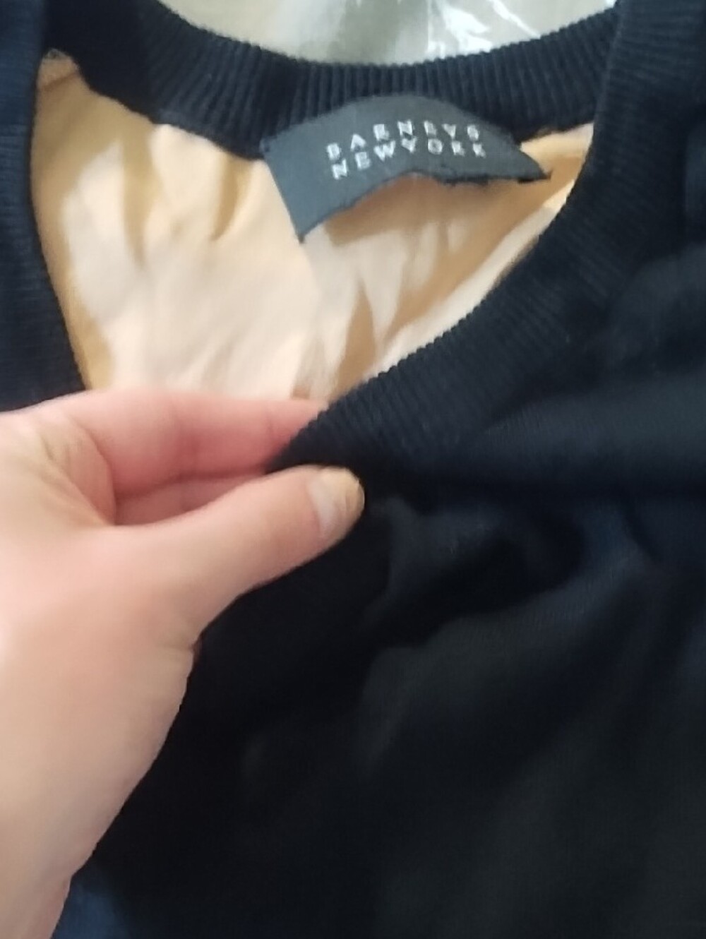 Barneys New York Black Top with Silk Peach Back - Picture 6 of 9